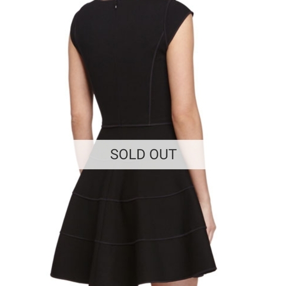 Halston Heritage Black Fit & Flare Sleeveless Mini Cocktail Dress Size Small New - Picture 4 of 9